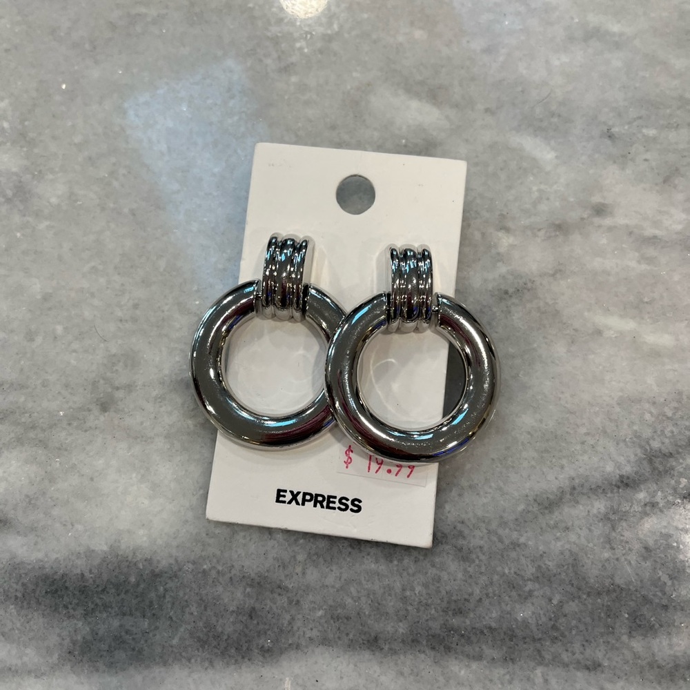 NWT Express silver dangly earrings